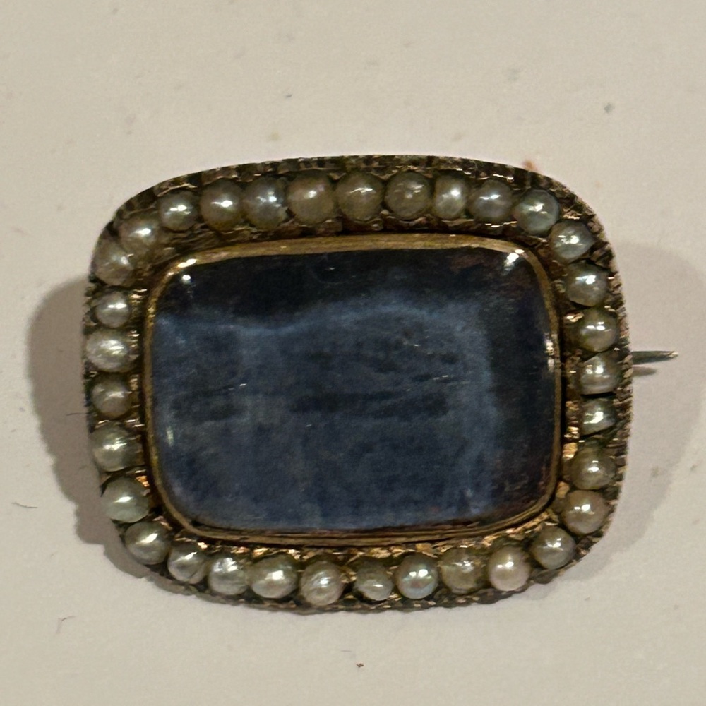 Antique Rare Georgian Mourning Brooch 1841
